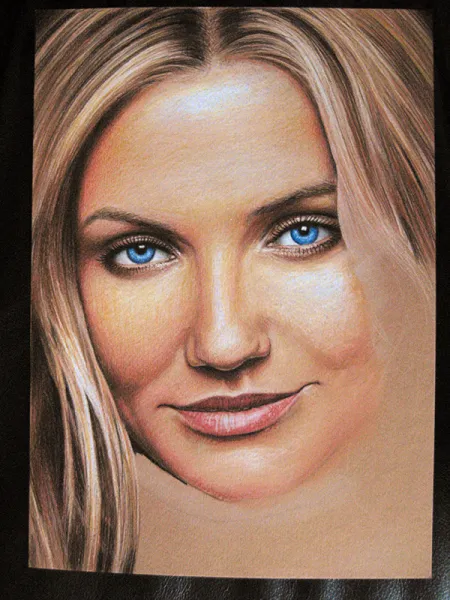 Cameron Diaz WIP 6/6: Almost there. For the final image I've also refined all other parts of the drawing.