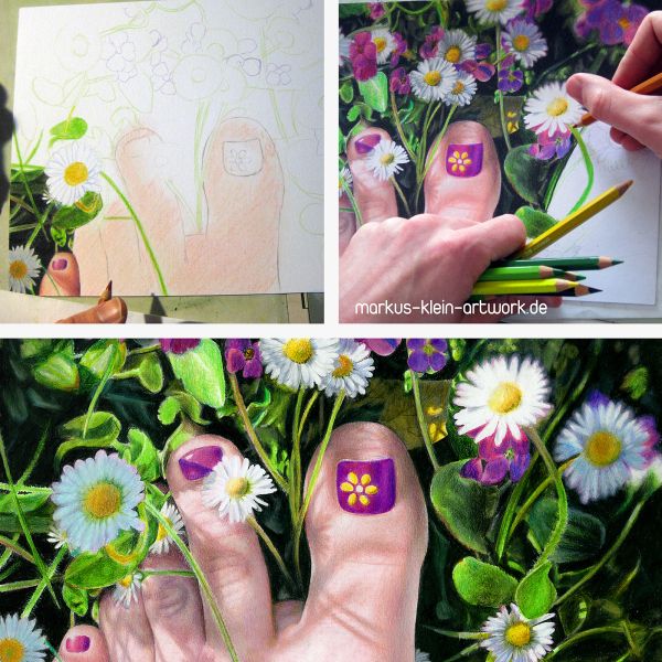 Springtime Feet - WIP Collage