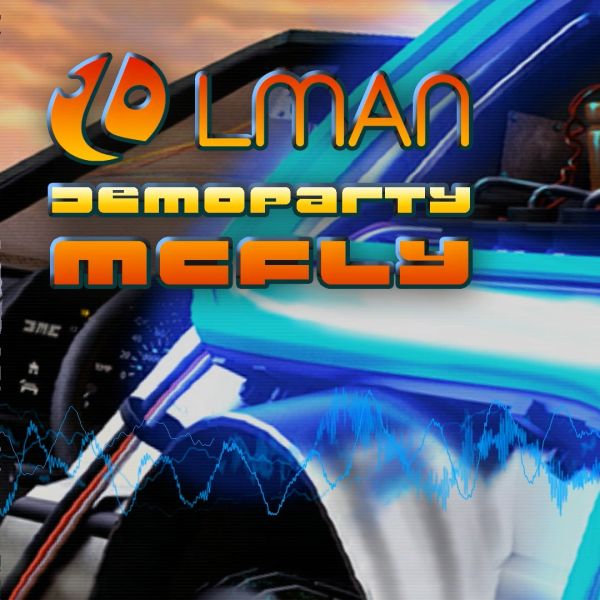 LMan - Demoparty McFly
© Markus Klein. DeLorean based on a model by ChrisKuhn (CC-BY license)