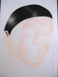 Aishwarya WIP Step 1 - Basic outline and skin shading, hair mostly done