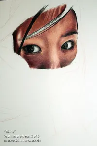 Akina WIP 2/5: Facial features mostly completed, hair is next