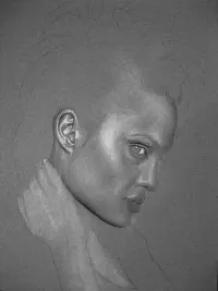 Angelina Jolie, WIP #1 - Rough outline and basic skin layer