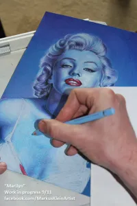 "Blue Marilyn" WIP 9/11: Adding skin layers for the chest.