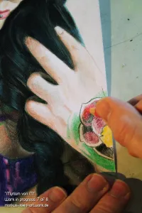 Myriam von M WIP 7/8: Working on the tattoos of her hand. Almost finished