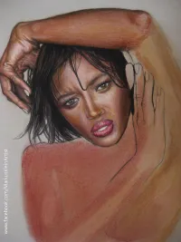 Naomi WIP #5: face roughly finished, begun with lips - where are the teeth?