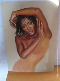 Naomi WIP #6: face and right shoulder finished, hands need more work