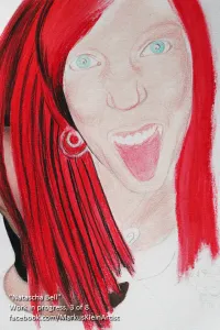 Natascha Bell WIP 3/8: With the red priming in place, I add the basic dreadlock structure