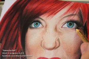 Natascha Bell WIP 6/8: The eyes are usually the part of the drawing that have to feature the greatest detail