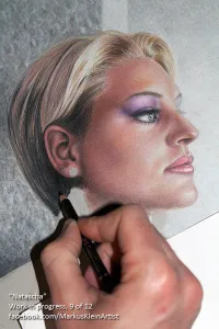 "Natascha" Work in progress 9 / 12: Time to complete the hair. The hair is also composed of many many many layers.
