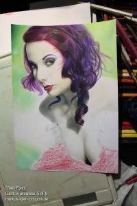 Neila Fynn WIP 5/6: Completed the hair, now to finish chest, hands and clothes!