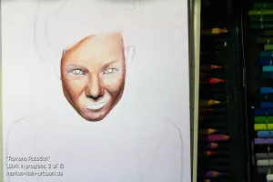 Ramona Rotstich WIP 2/10: Refined shading, beginning to work on her eyes.