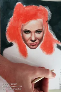 Ramona Rotstich WIP 5/10: First hair and background layers are in place.