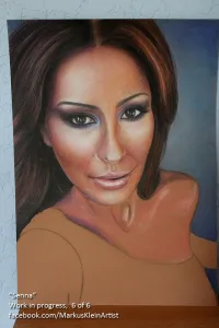 Senna WIP 6 / 6: Shaded the background with blue gray to generate a contrast