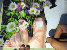 Springtime Feet WIP 10 / 16: Before I continue, I fine-tune the toe's outline.