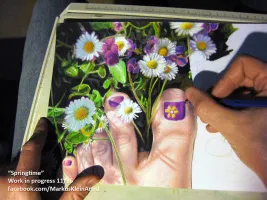 Springtime Feet WIP 11 / 16: Time to apply the nail polish