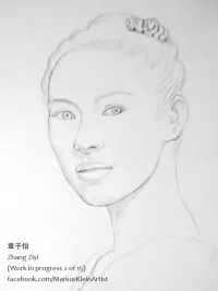 Zhang Ziyi WIP 2/15: Finished outline sketch