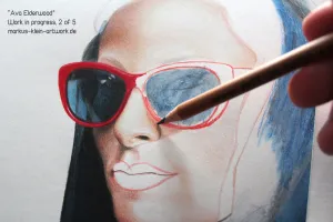 Ava WIP 2/5: Working out details on the shadows around her nose.