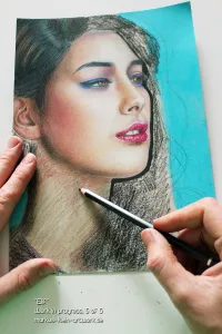 Elif WIP 5/5: Preparing the underpainting for her neck and the remaining hair