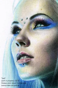Kerli WIP 4/4 Detail zoom, this section covers about 3" width of the drawing. The full finished work can be viewed on my homepage.