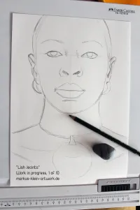 Lish Jecinta WIP 1/10: Facial outlines in place.