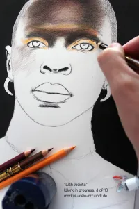 Lish Jecinta WIP 4/10: For this image I decided to work out the brow first to define the kind of skin shading I want.