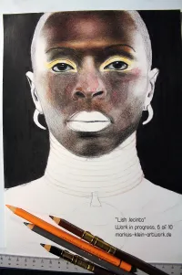 Lish Jecinta WIP 6/10: Shading the rest of her face. This will take lots of more layers to look like realistic skin.