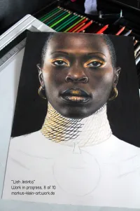 Lish Jecinta WIP 8/10: Her beautiful face is finished. Working on the jewellery.