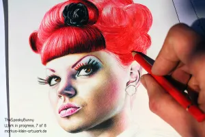 TheSpookyBunny WIP 7/8: First layers for the rest of her hair.