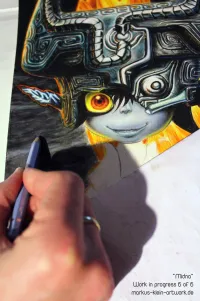 Midna WIP 6/6: Drawing the backdrop wall. After finishing the body I have reworked the whole wall though. :)