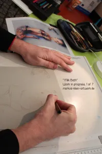 Sinas Milk Bath WIP 1/7: Sketching outlines