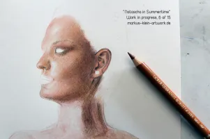 Natascha in Summertime WIP 6/15: For the fifth layer, I used ochre.