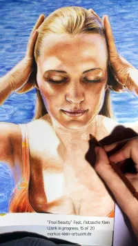 Pool Beauty Natascha WIP 15/20: ...cross hatched patterns, multi layers and other wet skin effects.