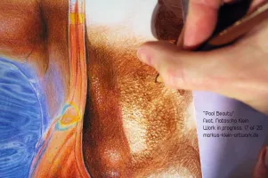 Pool Beauty Natascha WIP 17/20: On the contrast-intensive parts, I'm actually going to draw pore by pore. :)