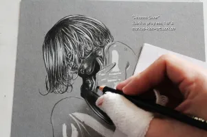 Rihanna Silver 1/4: I've Sketched The Outlines, Now Starting To Bring Depth To It From The Top To The Bottom. WIP 1/