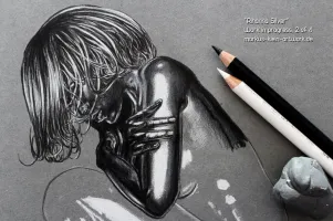 Rihanna Silver 2/4: Progressing. The Size Of The Pencils Gives You An Idea Of The Scale Of The Image. WIP 2/