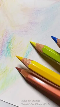 Natascha's Play Of Colors WIP 2/24: Groundwork for the first layer using watercolor pencils