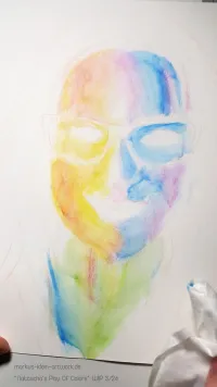 Natascha's Play Of Colors WIP 3/24: Blended the first layer with a moist tissue