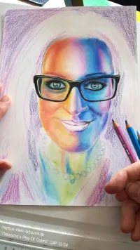 Natascha's Play Of Colors WIP 13/24: Slowly working downwards, color planning for the rest of the picture