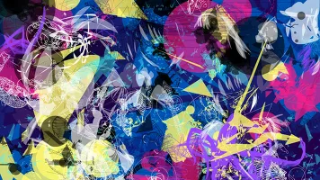 Cinder Step 1: this is the source random image, where contestants were supposed to find shapes and had 24 hours to complete a painting on top.